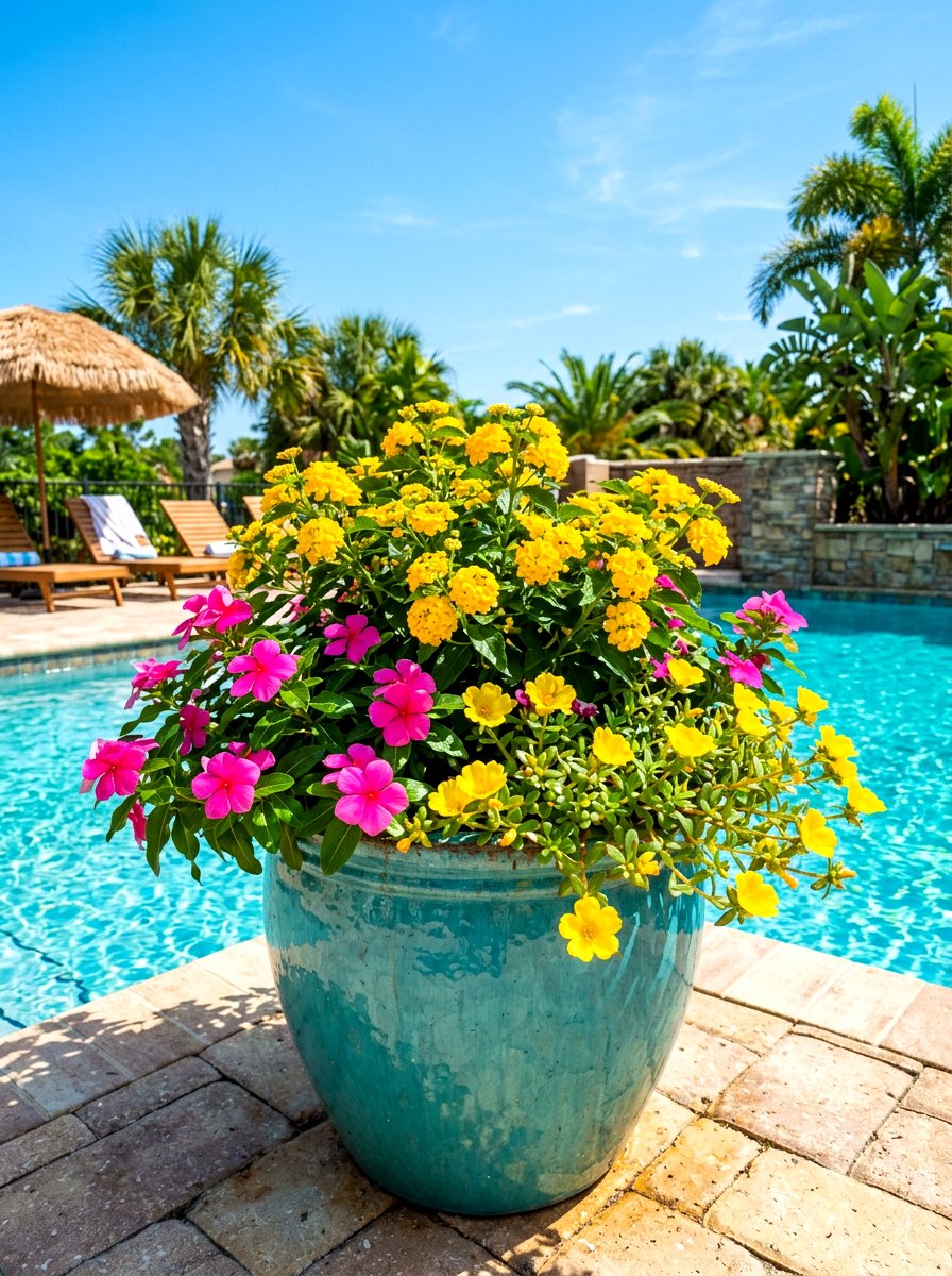 Full sun planter - 30 flower container garden ideas