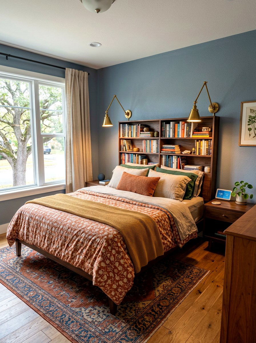 Functional Bedroom With Adjustable Reading Light - 30 bedroom lighting ideas