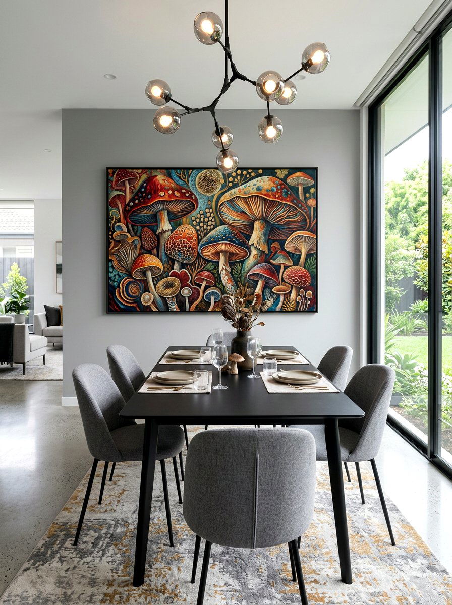 Fungal Wall Art Dining Room - 30 mushroom dining room ideas