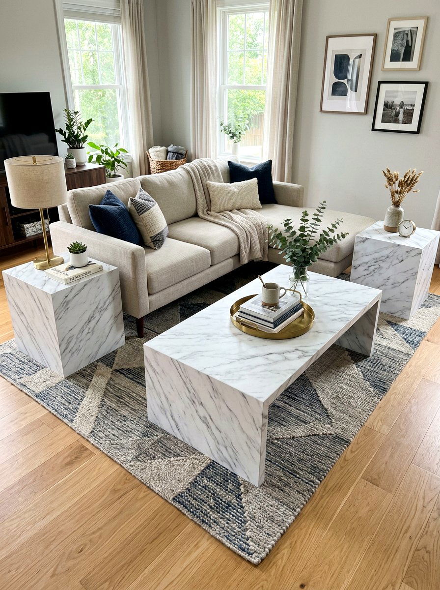 Furniture Wrap Contact Paper - 30 renter friendly living room ideas