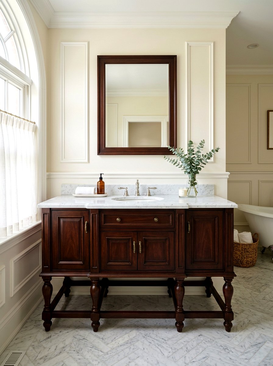 Furniture style bathroom vanity - 30 farmhouse bathroom vanity ideas