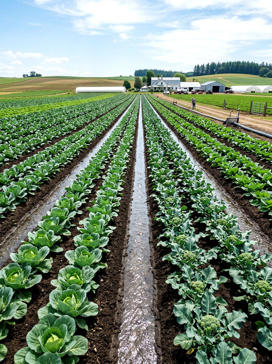 Furrow irrigation method - 30 vegetable garden watering ideas