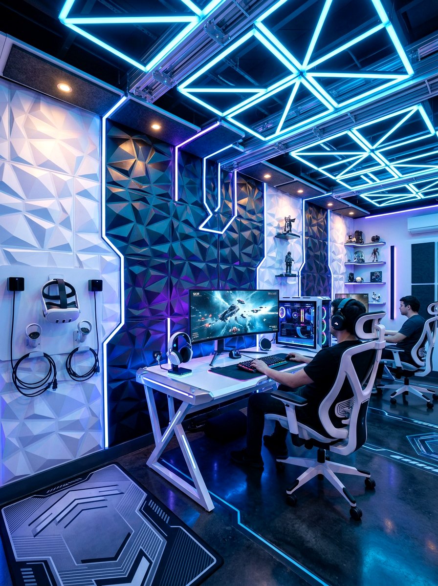 Futuristic game room - 30 basement game room ideas