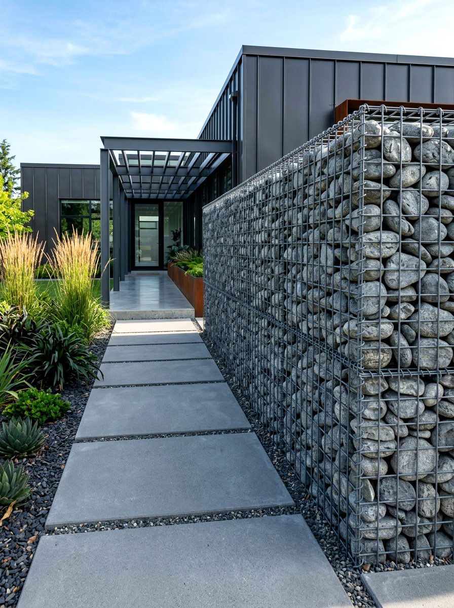 Gabion Stone Cage - 30 utility box cover ideas