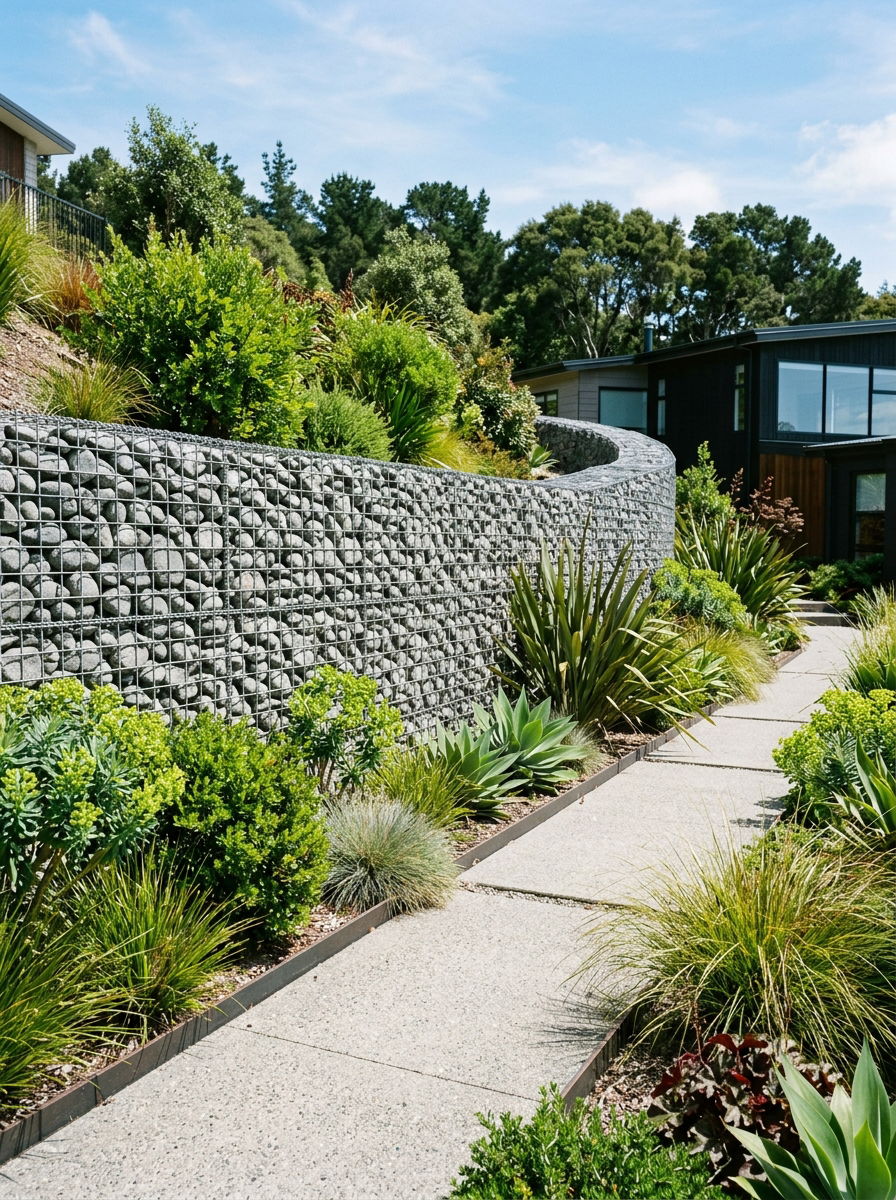Gabion Stone Retaining Wall - 30 stone retaining wall ideas