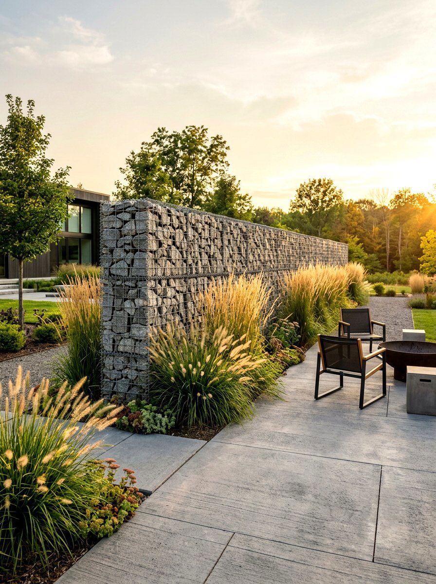 Gabion Wall - 30 garden wall ideas