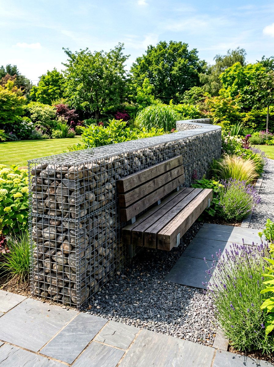 Gabion Wall - 30 rock landscaping ideas