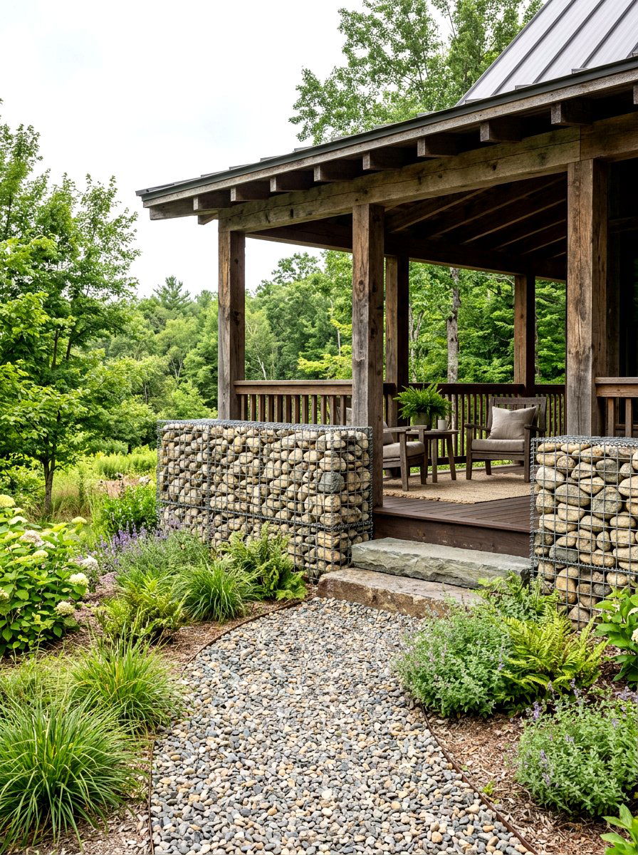 Gabion Wall Skirting - 30 porch skirting ideas