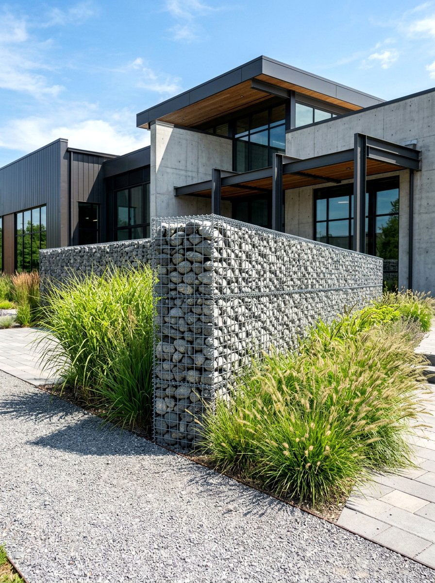 Gabion Wall System - 30 hillside landscaping ideas