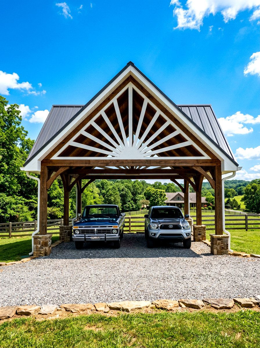 Gable Roof Carport - 30 farmhouse carport ideas