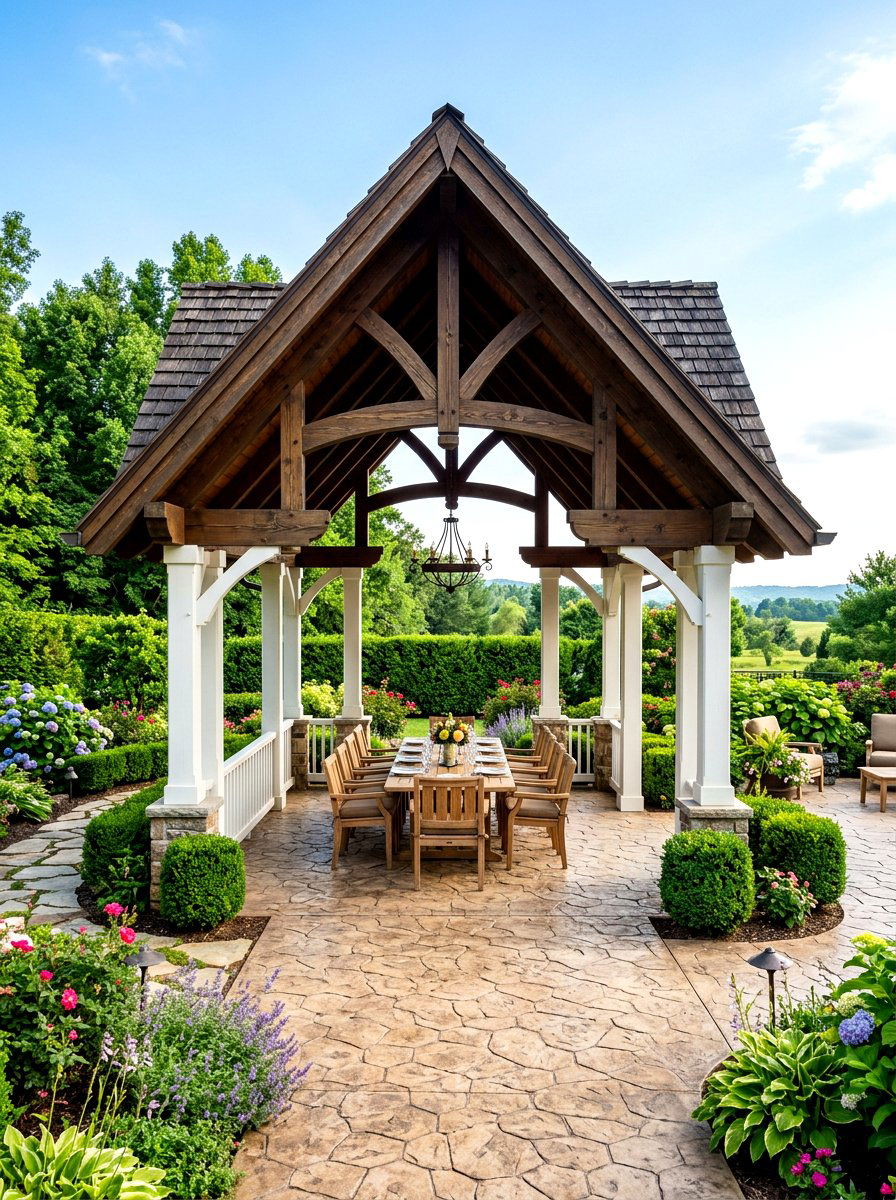Gable Roof Pavilion - 30 outdoor retreat pavilion ideas