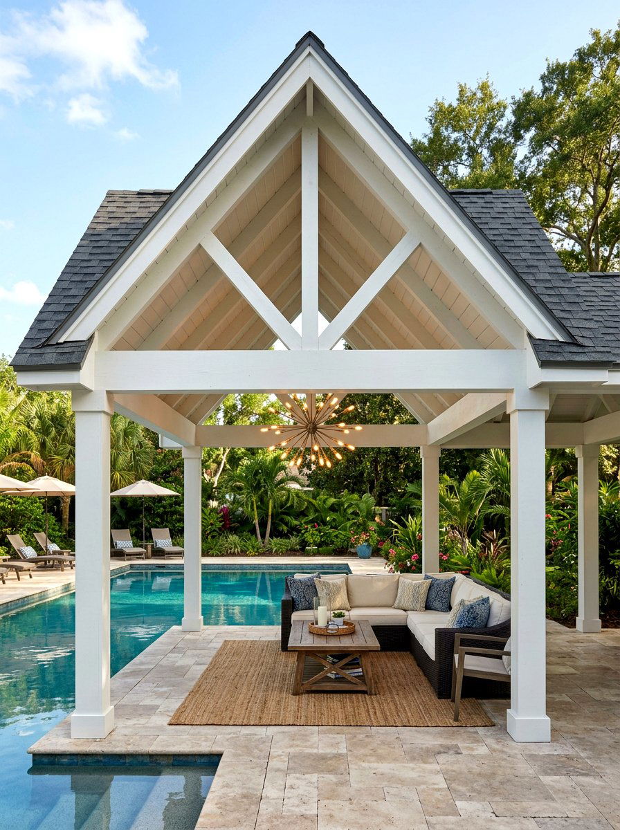 Gable Roof Pool Cabana - 30 pool cabana ideas