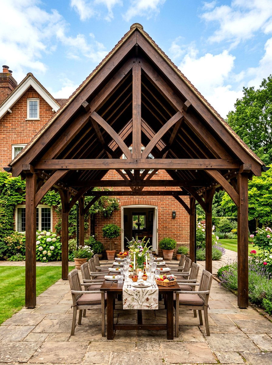 Gable Roof Wood Cover - 30 wood patio cover ideas