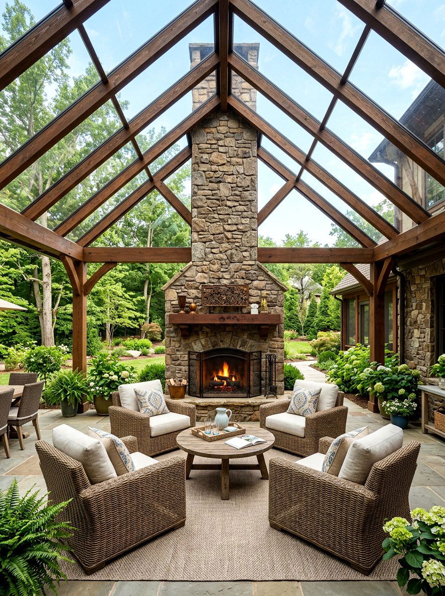 Gable Style Clear Patio Roof - 30 transparent patio roof ideas