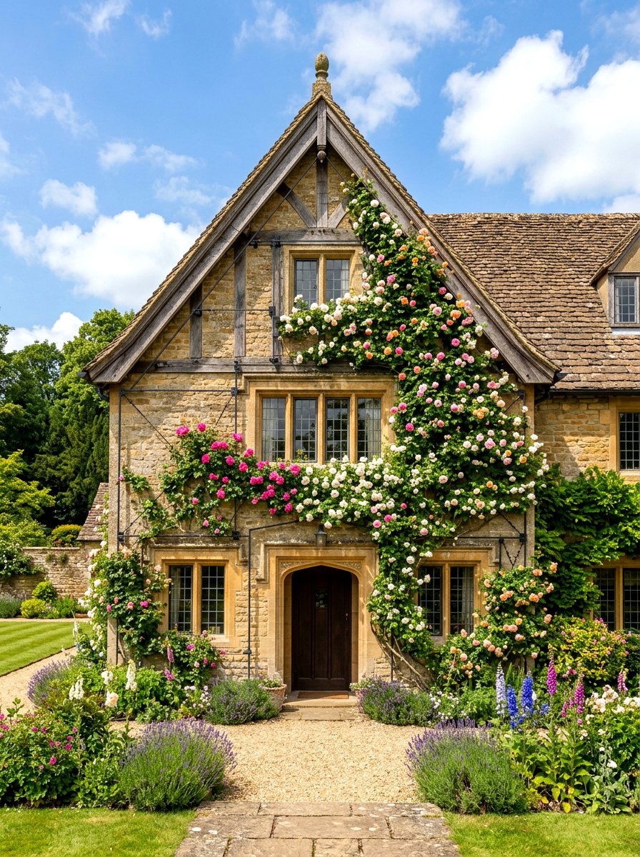 Gable end rose support - 30 climbing rose trellis ideas