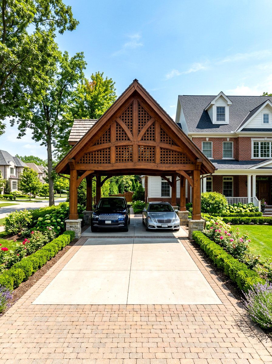 Gabled Roof Pergola Carport - 30 pergola carport ideas