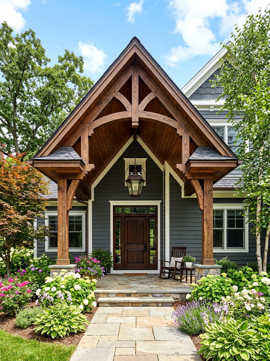 Gabled Roof Porch - 30 shed porch ideas