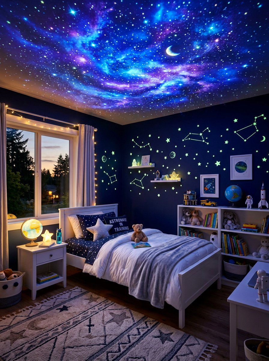 Galaxy Ceiling Lights - 30 creative kids room ideas