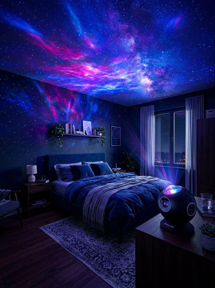 Galaxy Night Sky Projector - 30 extra celestial bedroom ideas