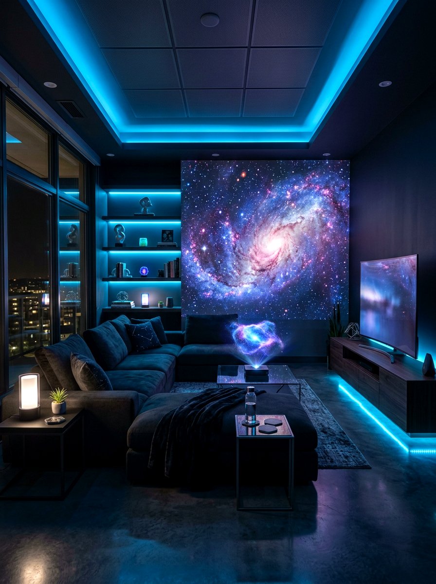 Galaxy Projector Light - 30 extra celestial living room ideas