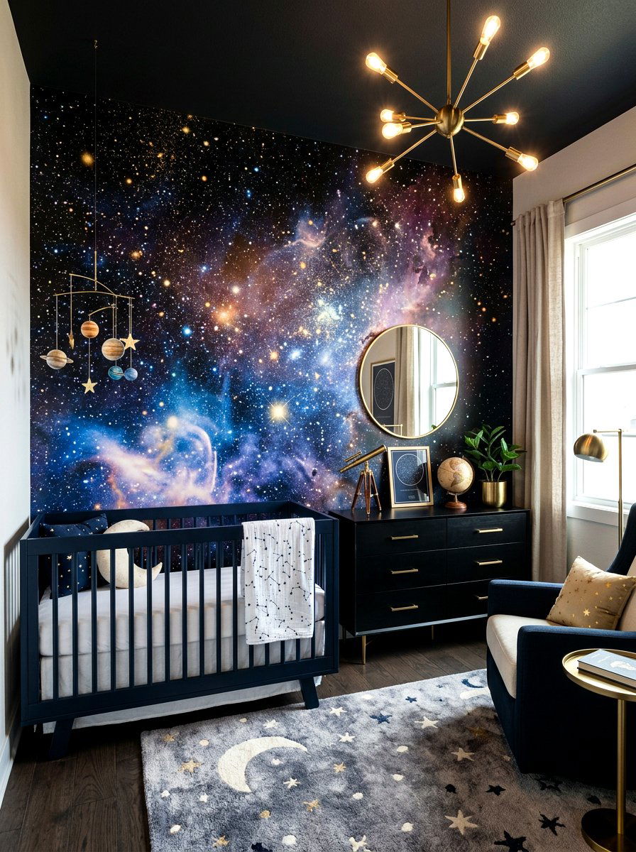 Galaxy Wall Mural - 30 celestial nursery ideas