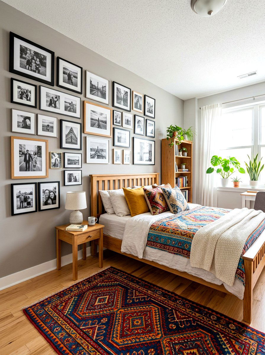 Gallery Frame Wall - 30 bedroom accent wall ideas
