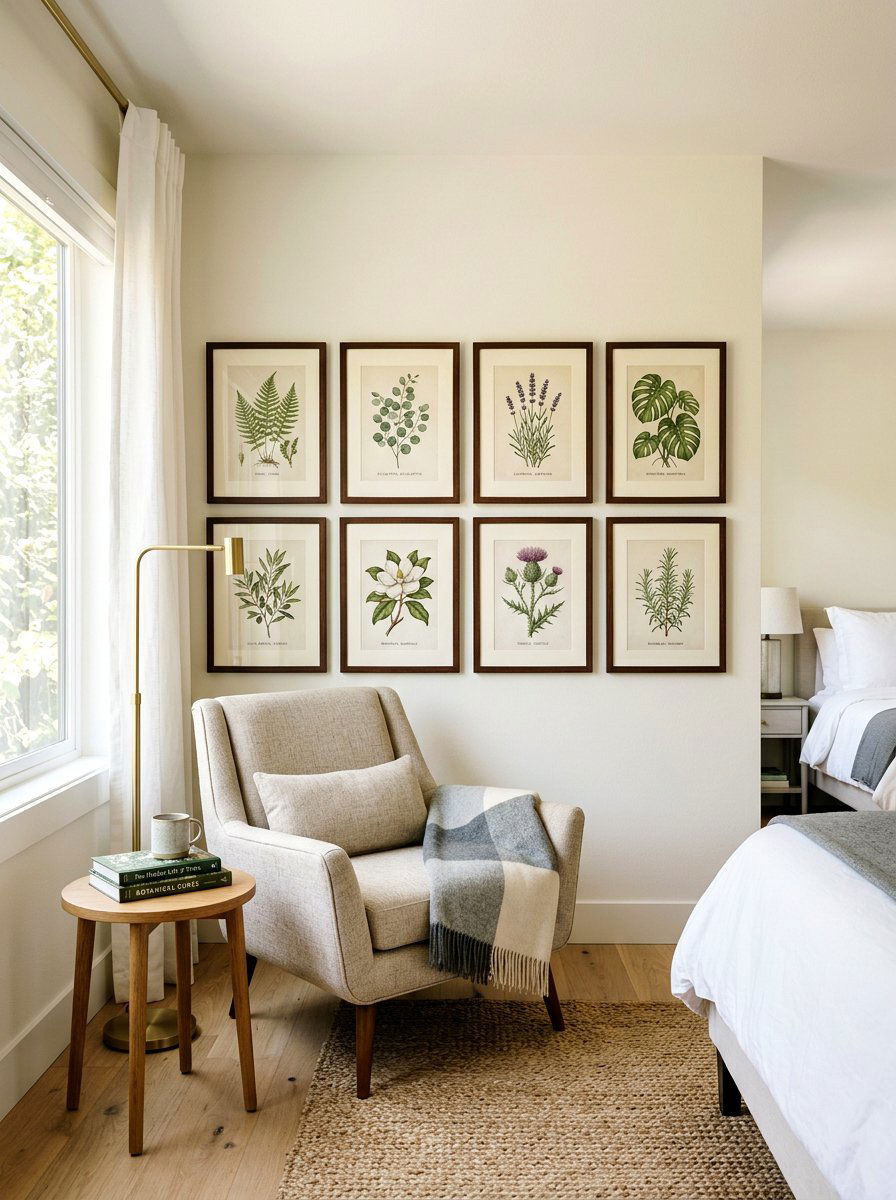 Gallery Wall - 30 guest room reading corner ideas