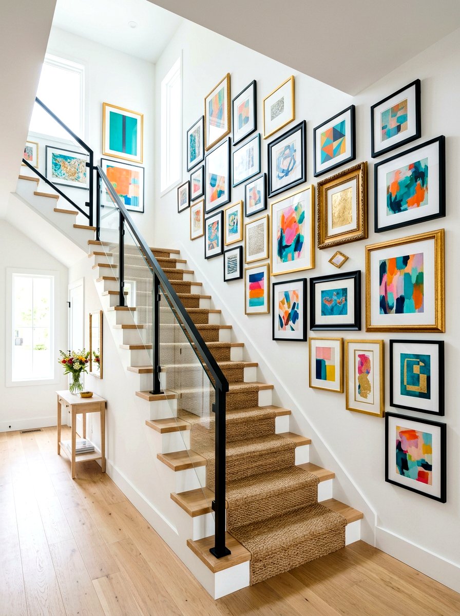 Gallery Wall - 30 staircase decor ideas