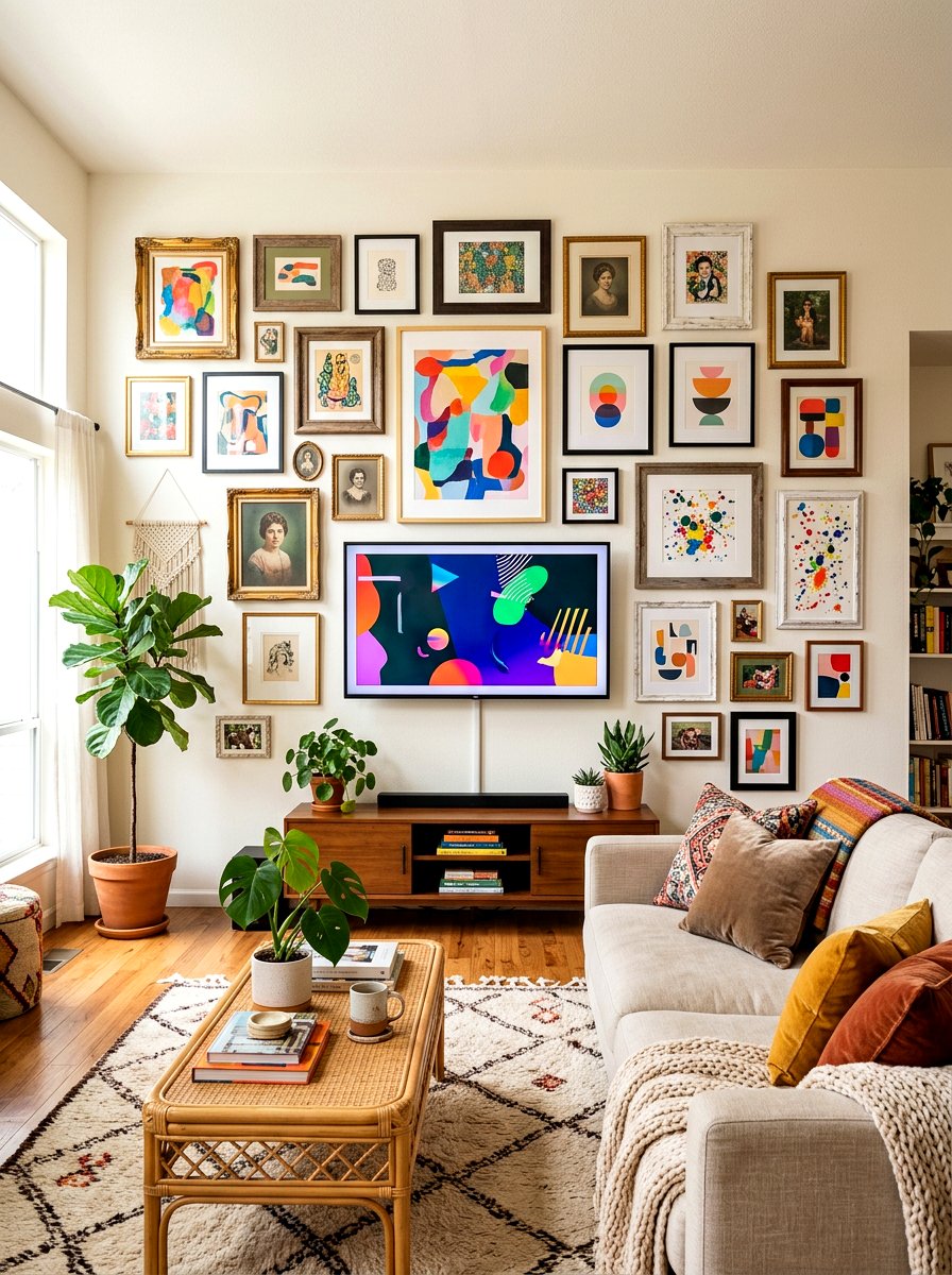Gallery Wall - 30 tv wall ideas