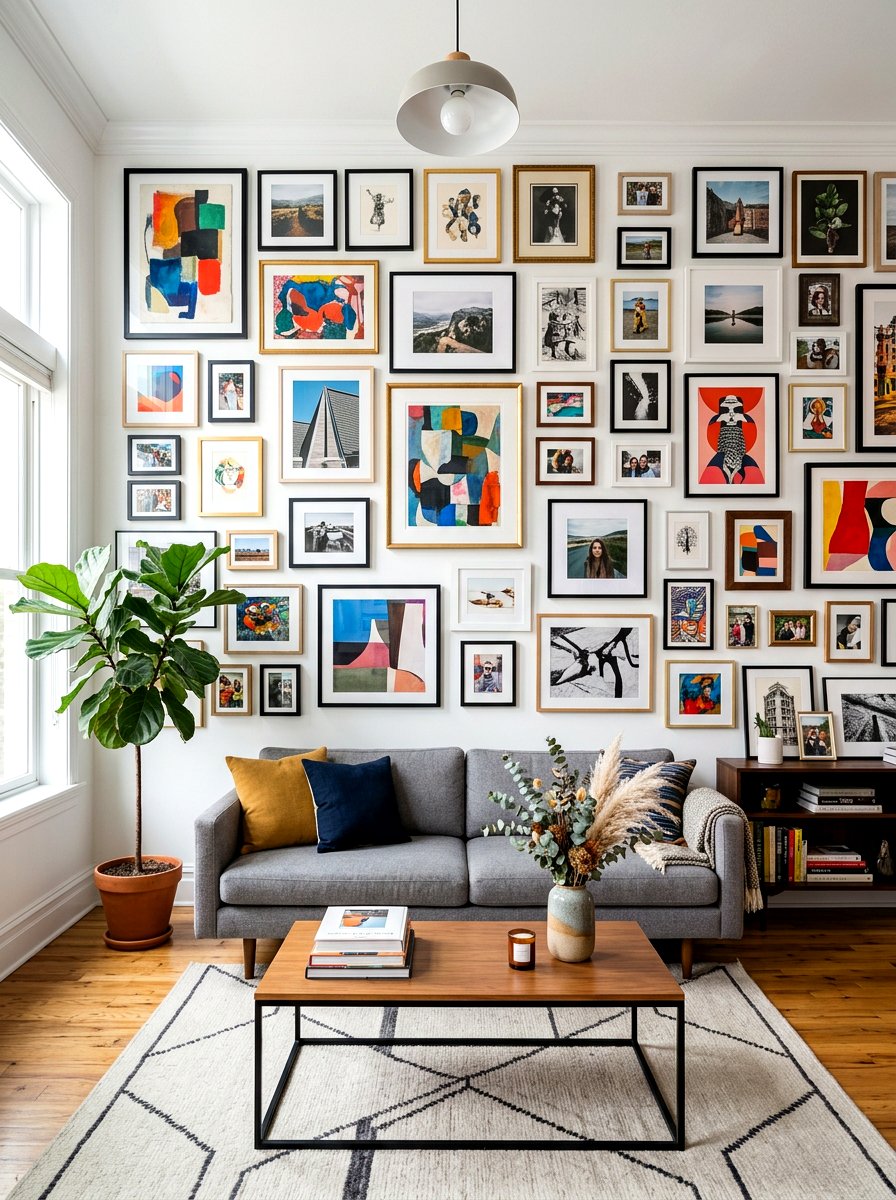 Gallery Wall - 30 trend forward living room ideas
