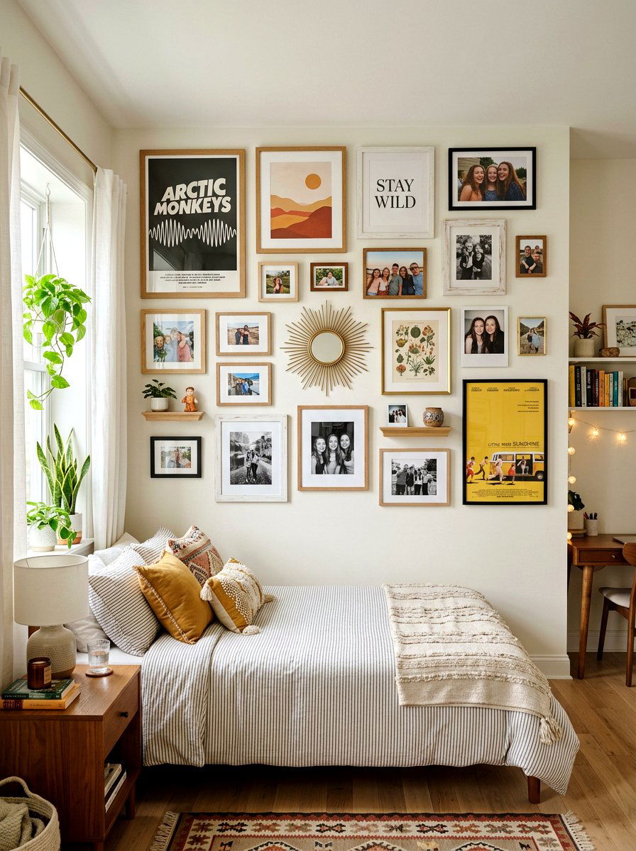 Gallery Wall Art Display - 30 boho teen room ideas