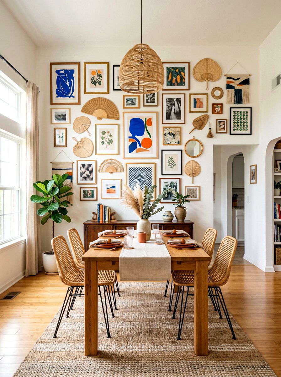 Gallery Wall Boho Dining Room - 30 boho dining room ideas