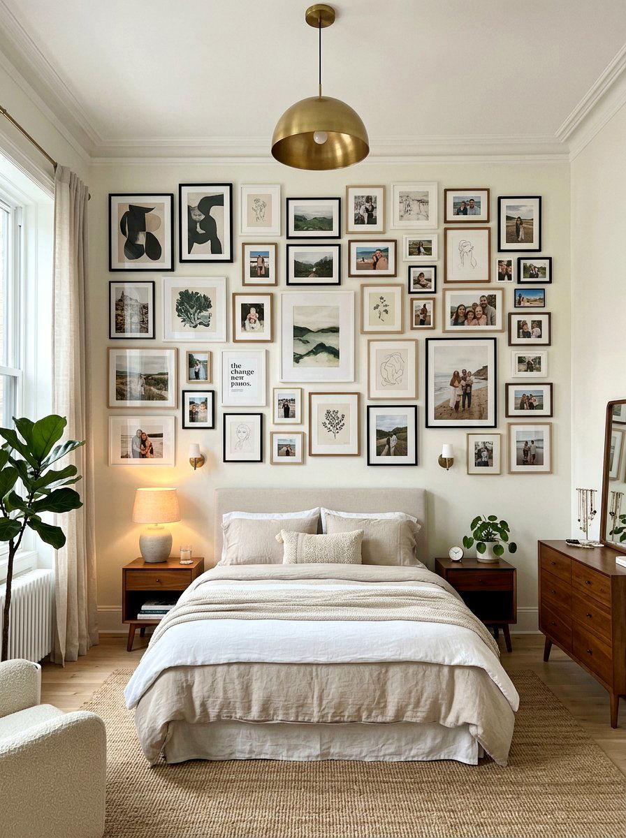 Gallery Wall Command Hooks - 30 renter friendly wall decor ideas