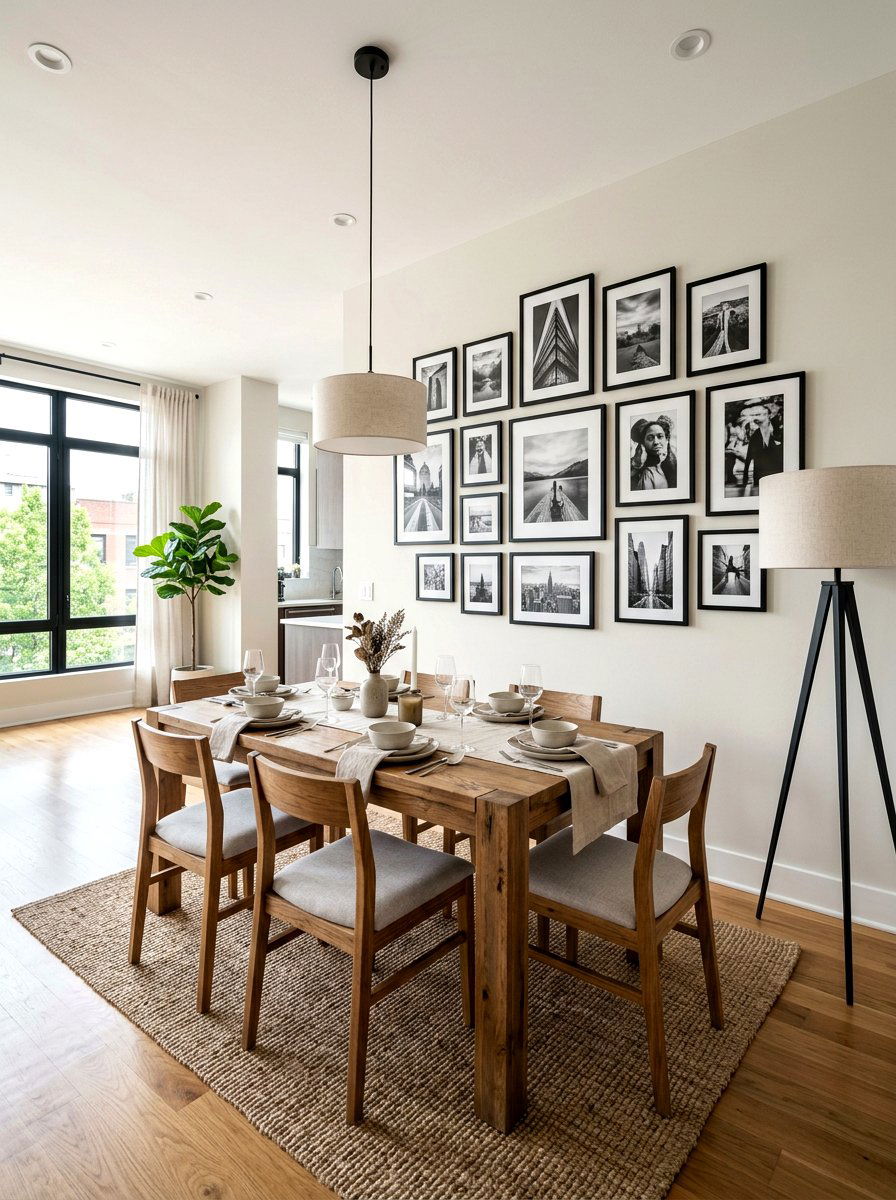 Gallery Wall Dining Area - 30 apartment dining room ideas