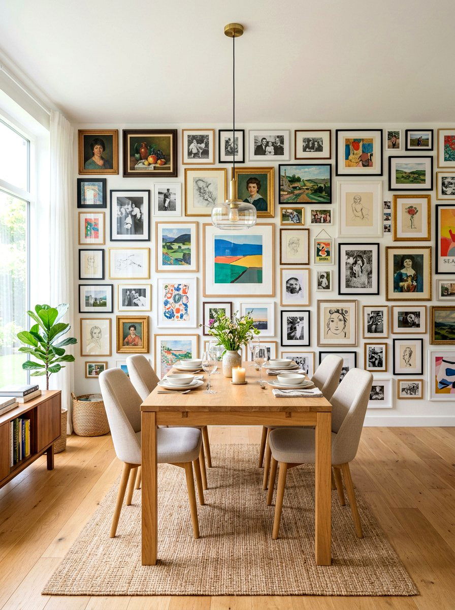 Gallery Wall Dining Room - 30 editorial dining room ideas