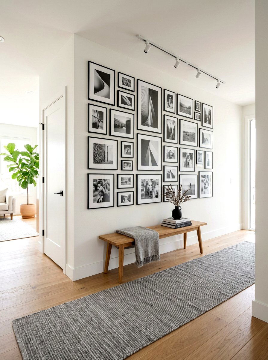 Gallery Wall Entryway - 30 foyer accent wall ideas