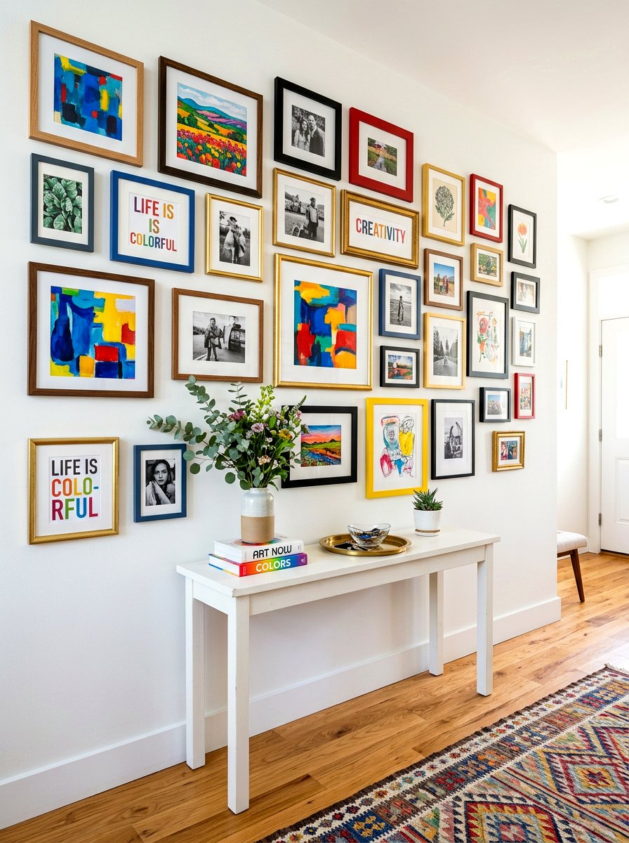 Gallery Wall Entryway - 30 entry console styling ideas