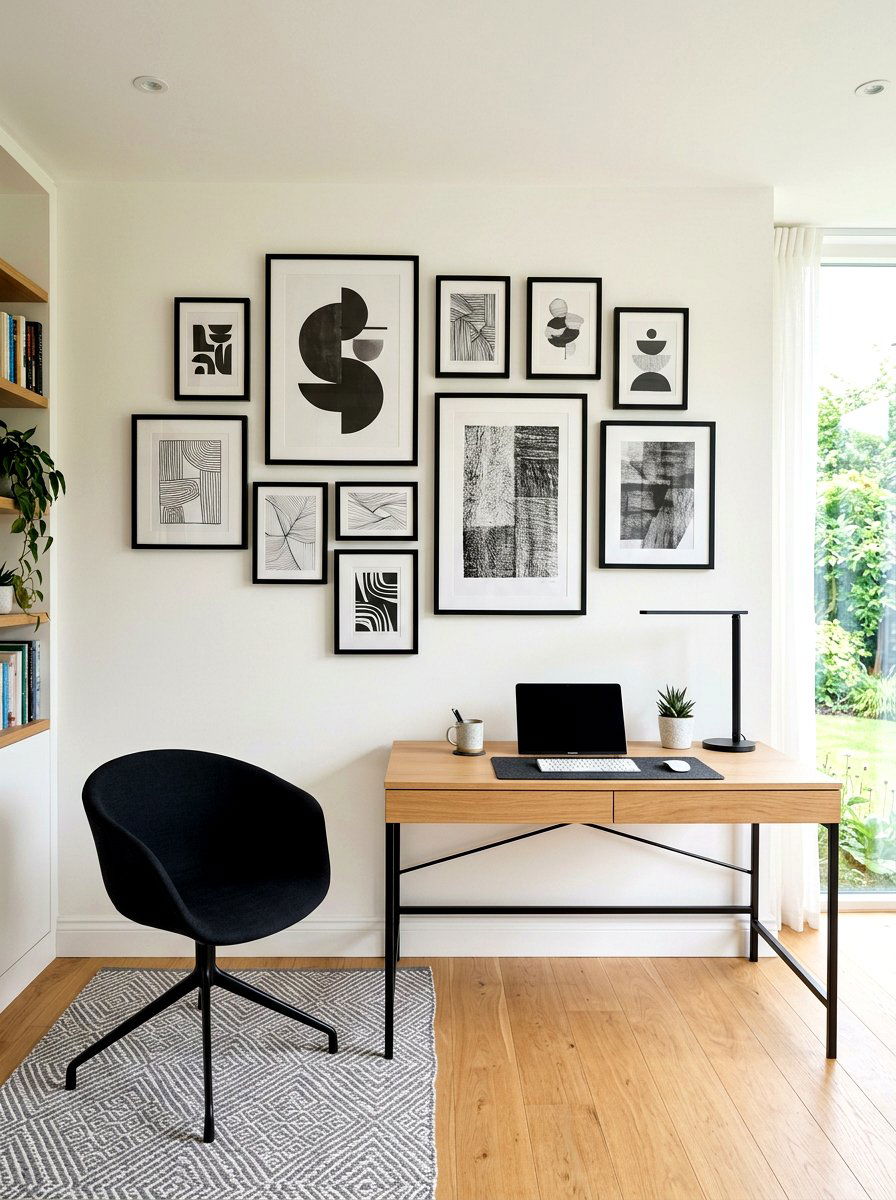 Gallery Wall Home Office - 30 minimalist home office ideas