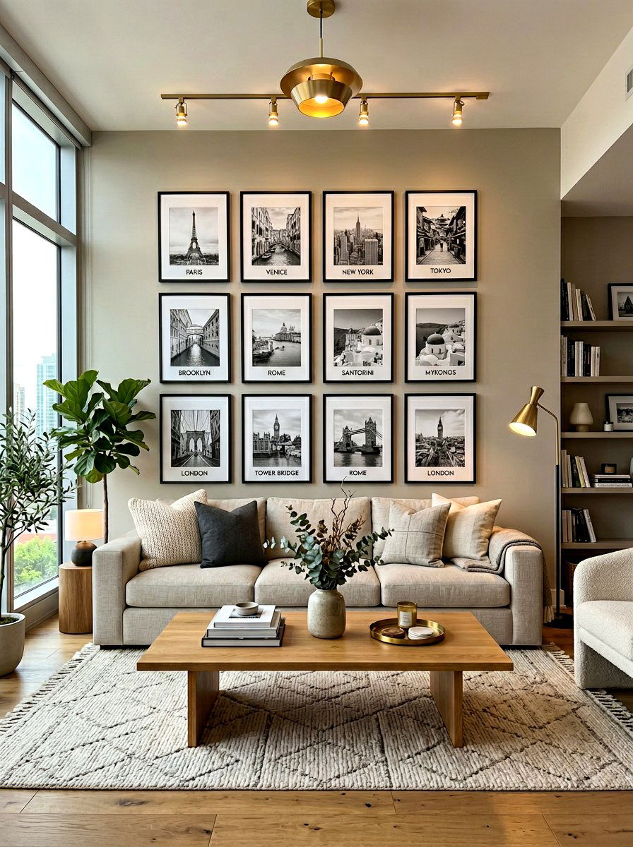Gallery Wall Layout - 30 first apartment living room ideas