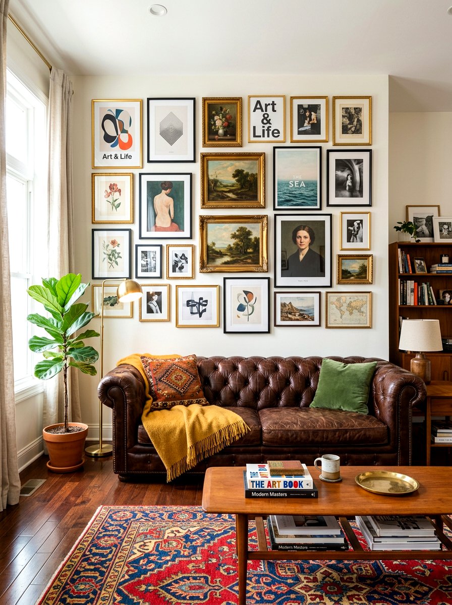 Gallery Wall Living Room - 30 updated traditional living room ideas