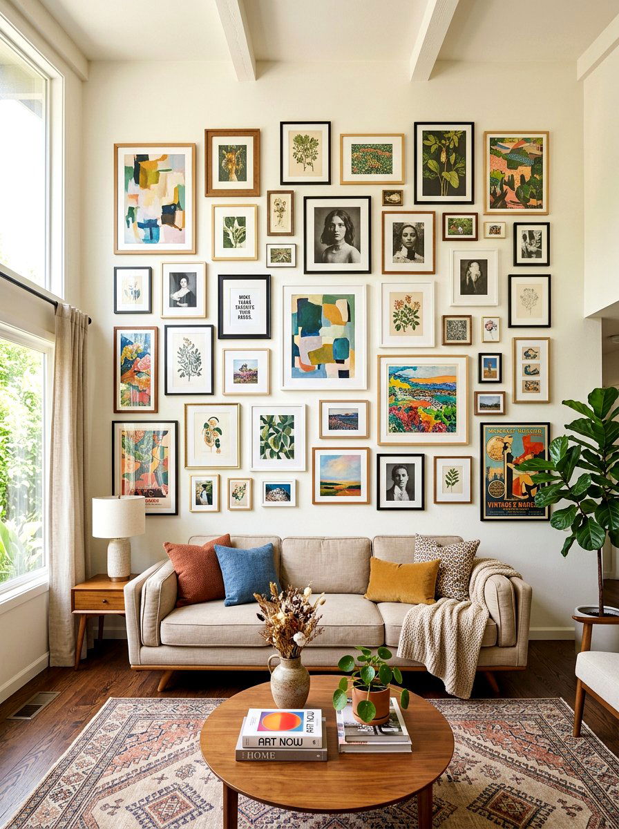 Gallery Wall Living Room - 30 viral living room decor ideas