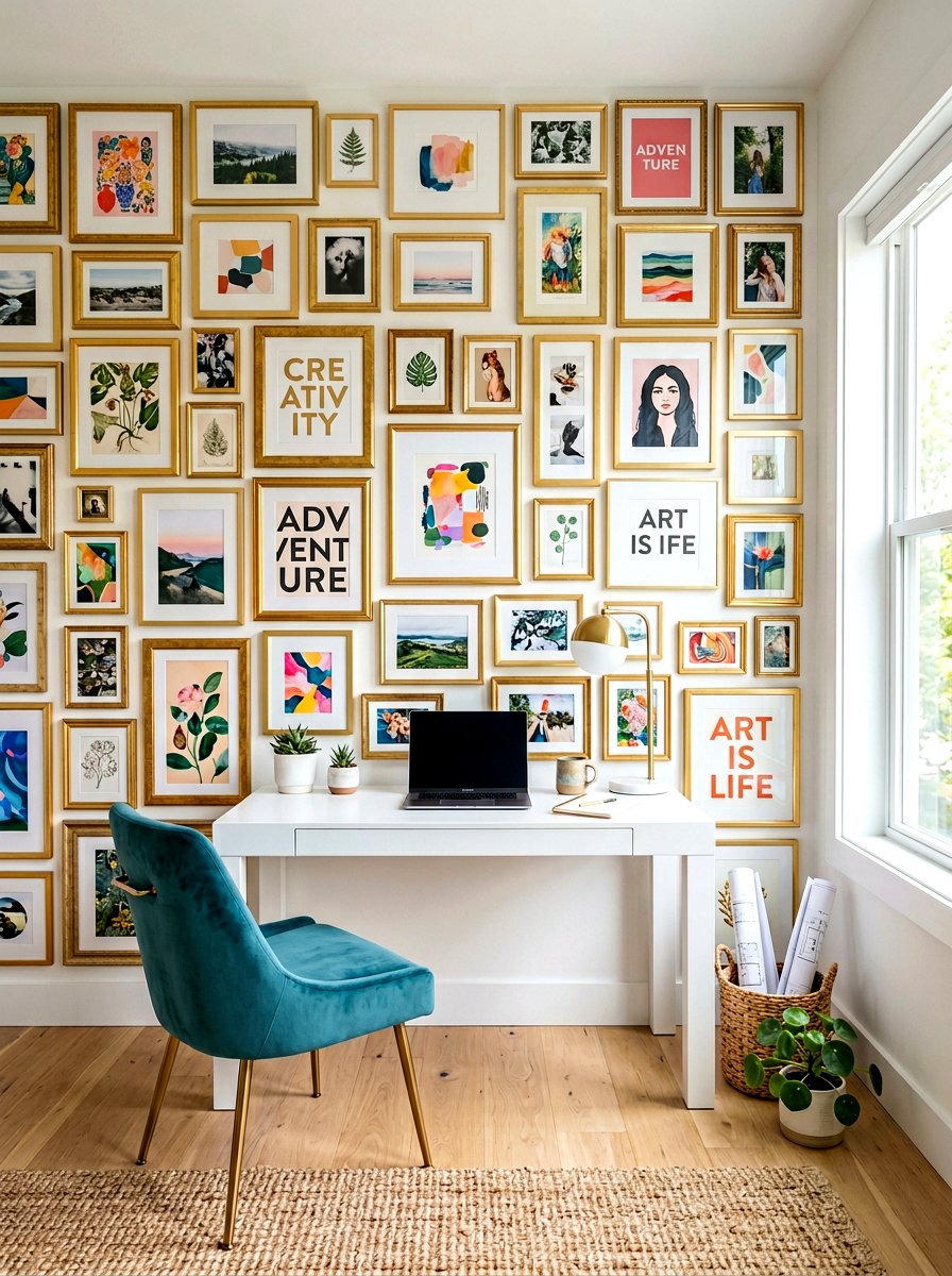 Gallery Wall Office - 30 home office ideas