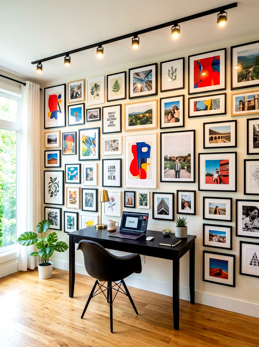 Gallery Wall Office - 30 work from home office ideas