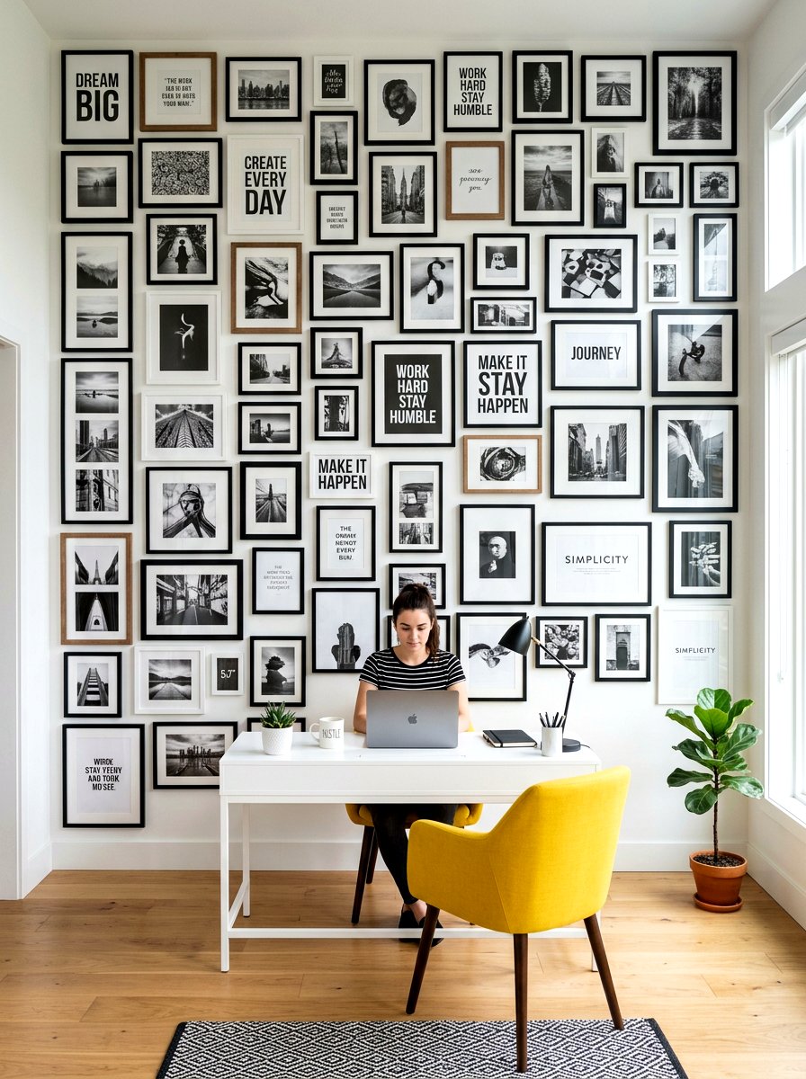 Gallery Wall Office - 30 Pinterest home office ideas