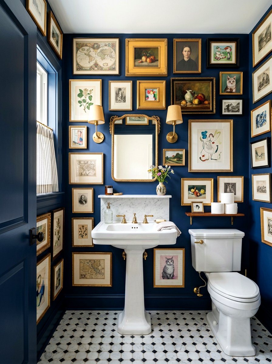 Gallery Wall Powder Room - 30 powder room ideas