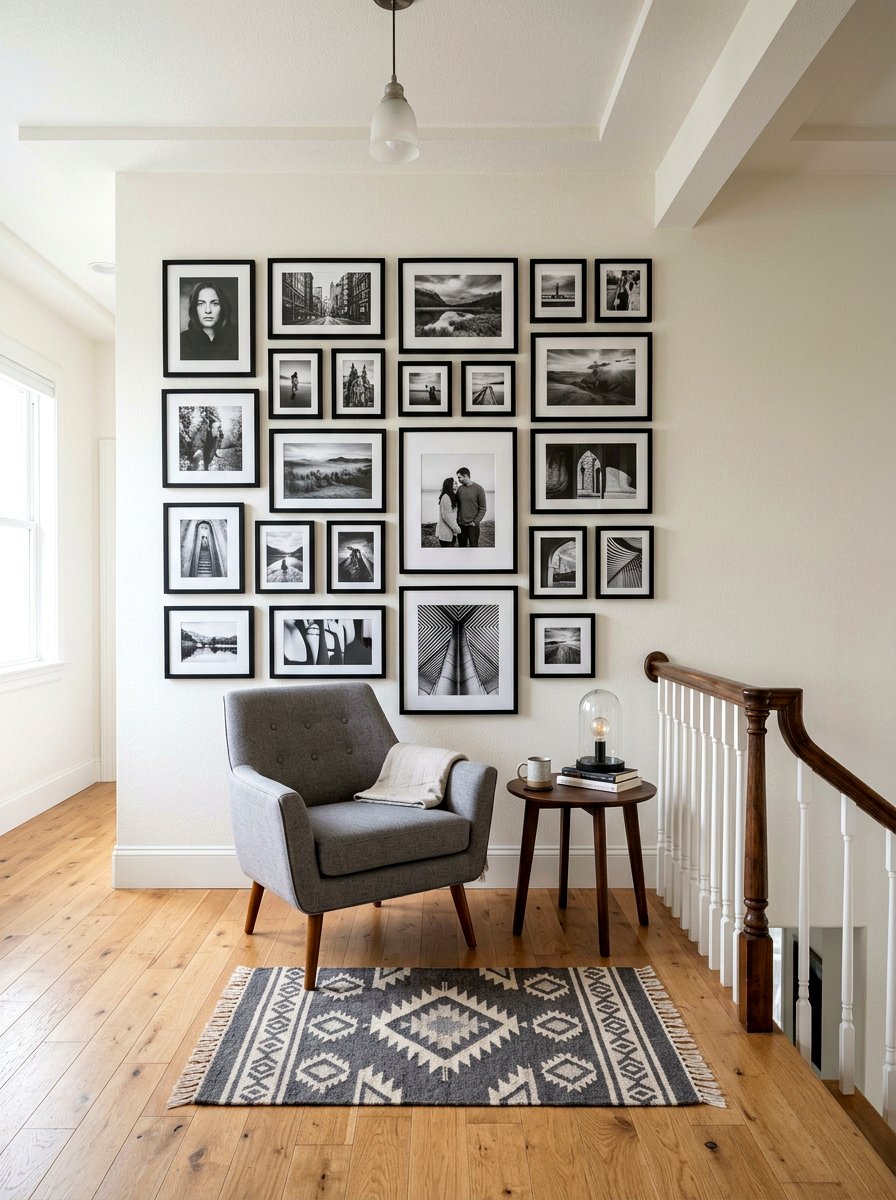 Gallery Wall Seating - 30 landing reading nook ideas