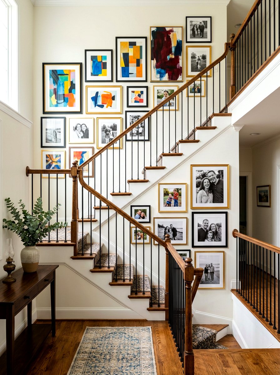 Gallery Wall Stair Landing - 30 stair landing ideas