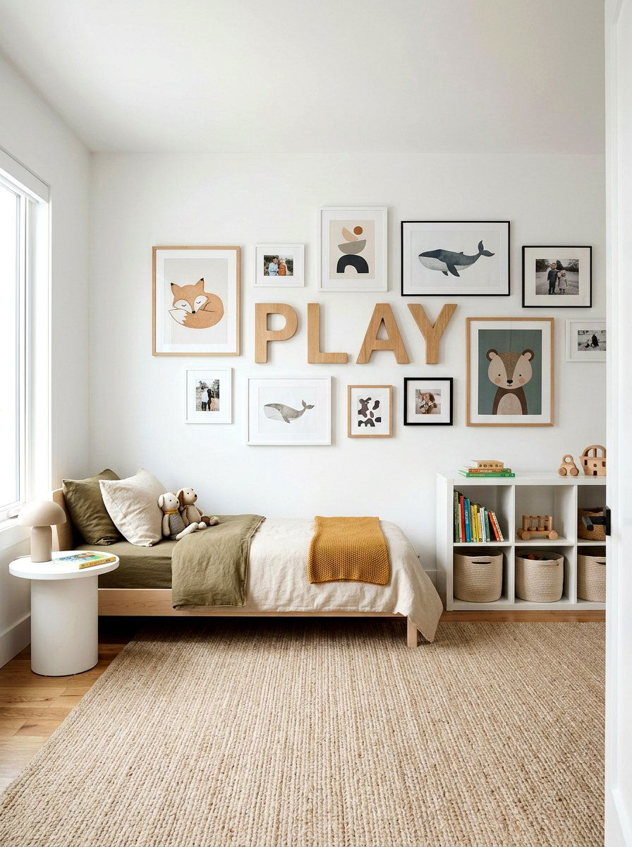 Gallery Wall Toddler Room - 30 neutral toddler room ideas