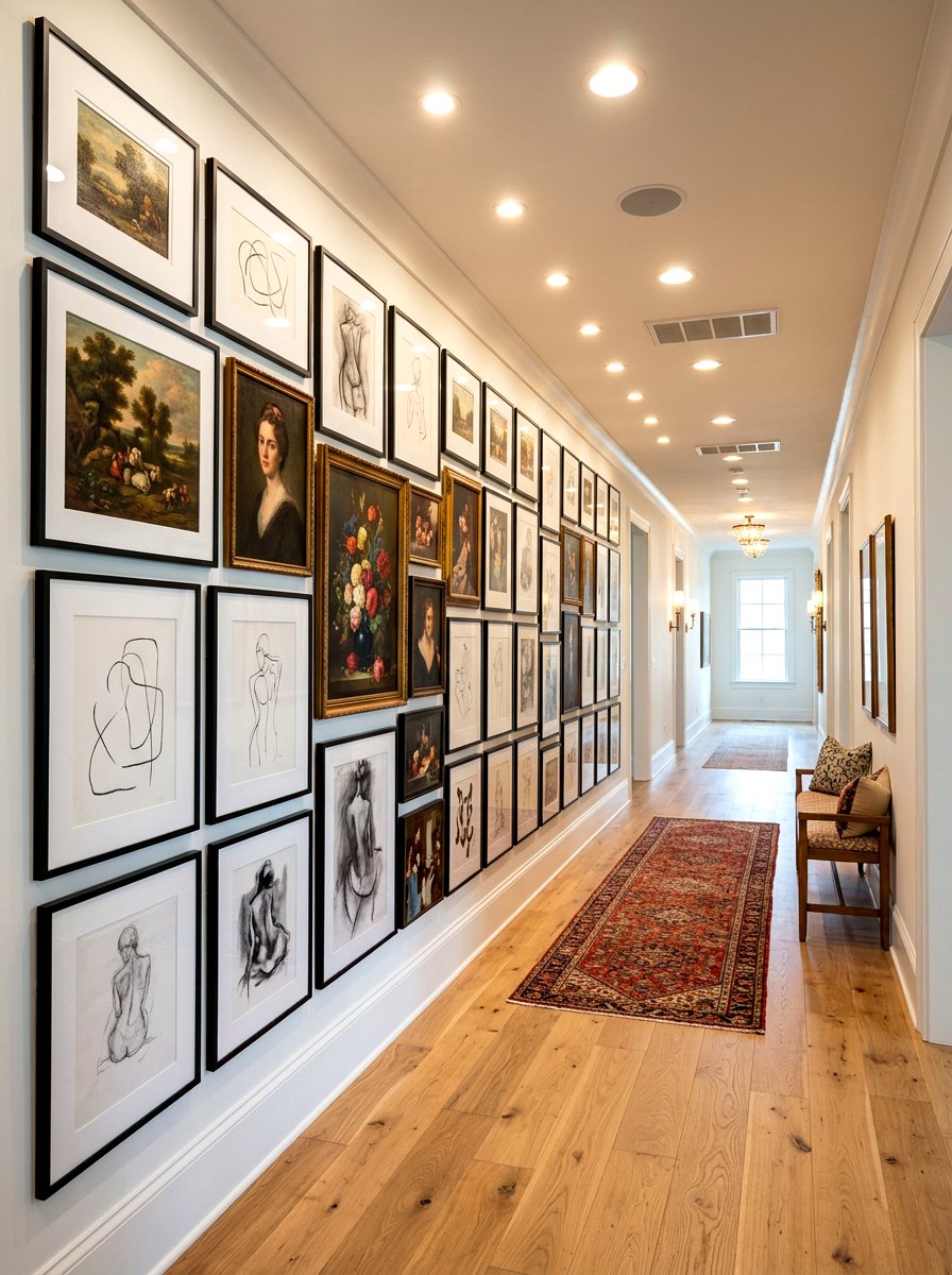 Gallery Wall Vintage Art - 30 newstalgia home decor ideas