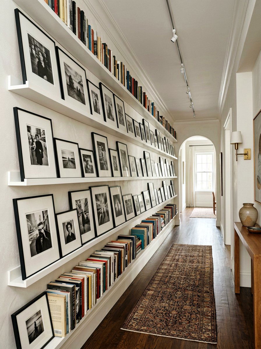 Gallery Wall With Bookshelves - 30 hallway bookshelf ideas